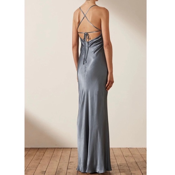 Shona Joy La Lune Lace Back Maxi Dress - Blue Smoke - Picture 2 of 14